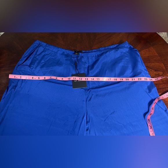 NWT!!! St. John Vivid Blue High Waist Silk Dress Pants XL with Pockets K830W71 - Picture 16 of 16